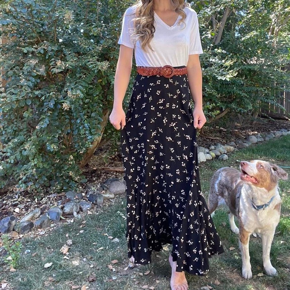 Free People Floral Maxi Skirt